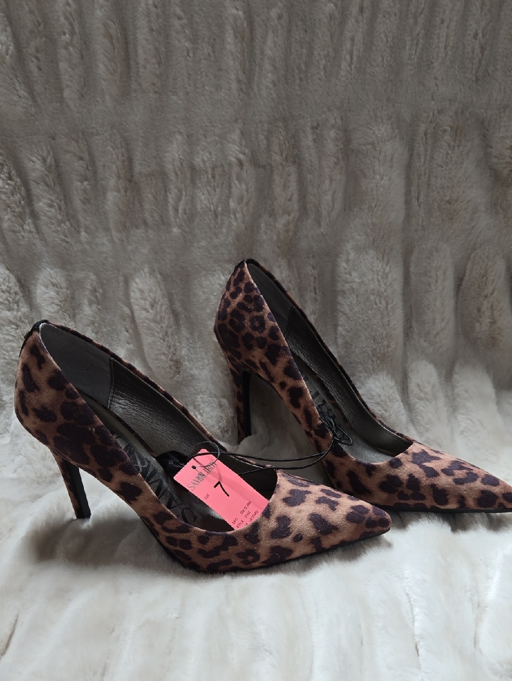 Sam & Libby Leopard Print Pointed Toe Stiletto Heels - Brown/Black